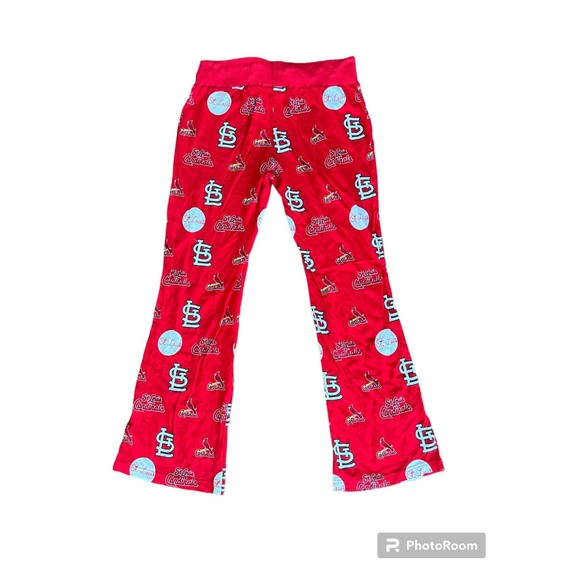 St. Louis Cardinals Pajama Pants Womens Medium Loungewear All Over Print Flare - Picture 2 of 8